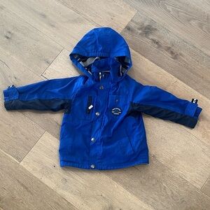 London Fog Blue and Navy Striped Fleece Jacket